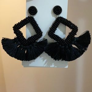 Black tassel earrings